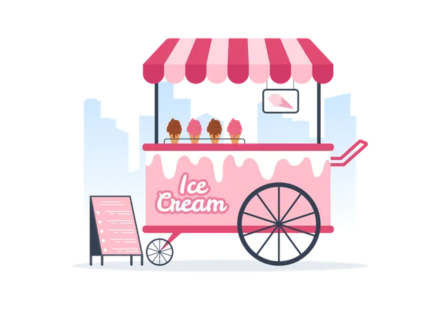 Eiscreme-Stall  Illustration