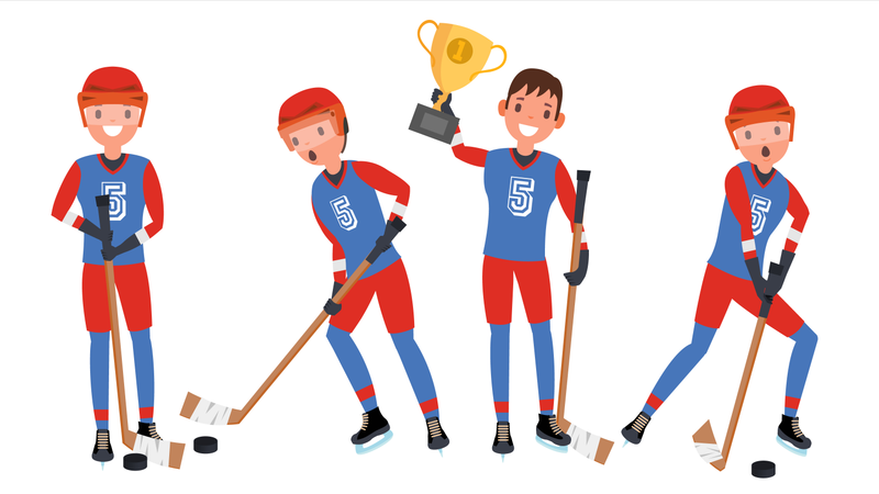 Eishockey Mann Spieler Vektor  Illustration