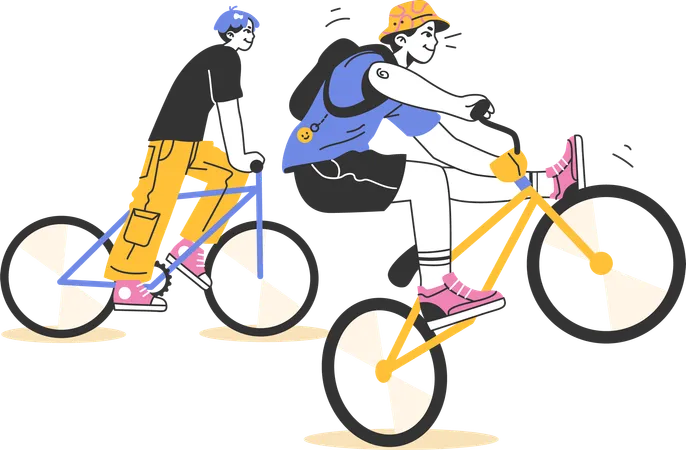 Ejercicio en bicicleta  Ilustración