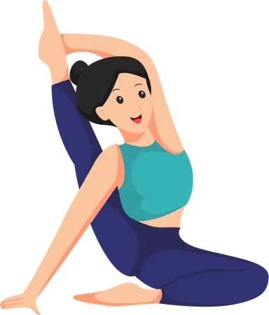 Ejercicio de yoga  Ilustración