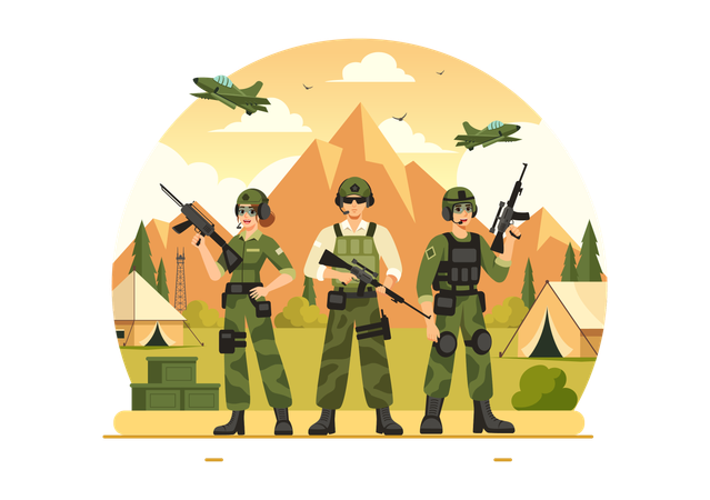 Protección de la fuerza del ejército  Ilustración