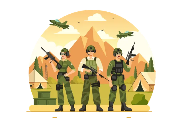 Protección de la fuerza del ejército  Ilustración