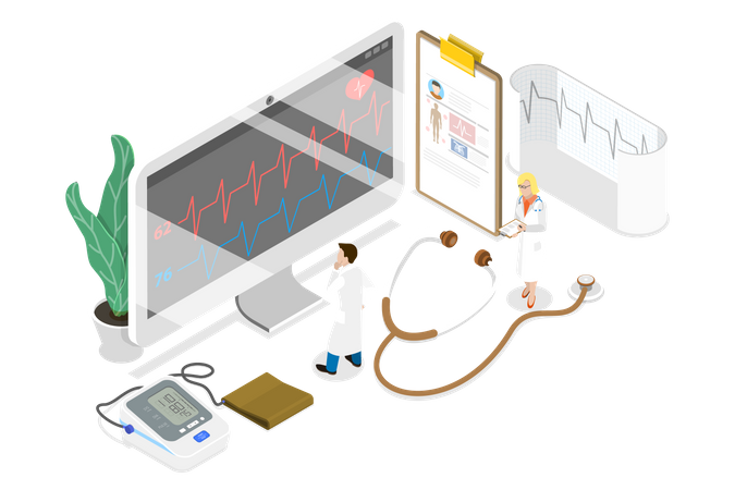 Ekg Electrocardiogram  Illustration