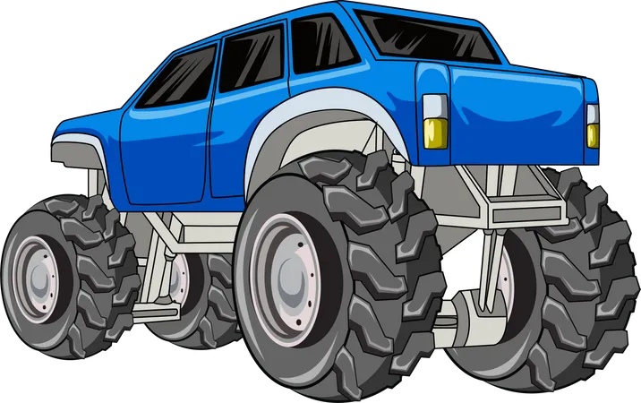 El camión monstruo azul  Ilustración