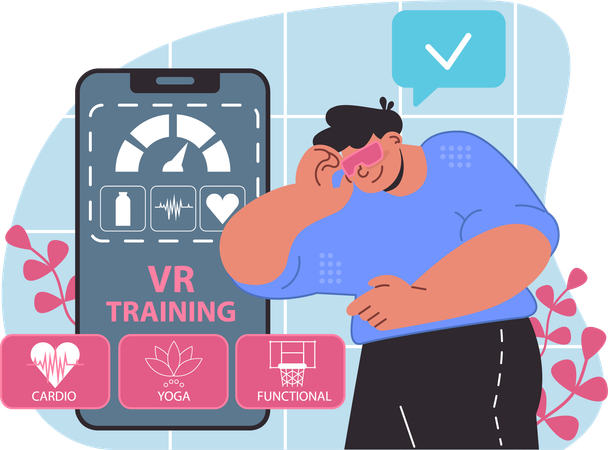El chico está haciendo taring VR  Ilustración