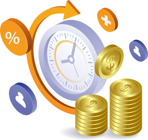 El ciclo temporal del logro financiero aumenta  Ilustración