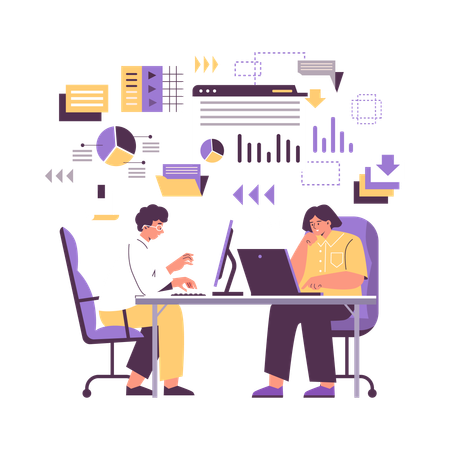 El científico de datos explica los gráficos  Ilustración