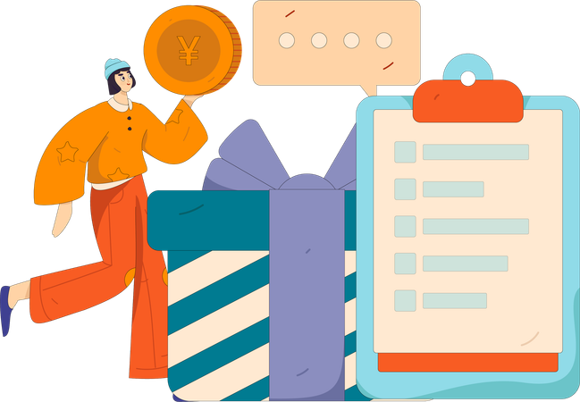 El cliente recompensa los servicios de la empresa.  Ilustración