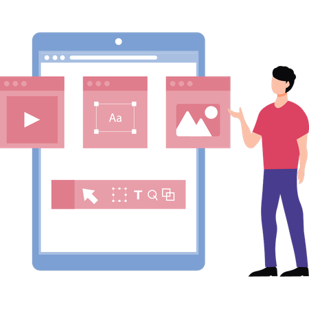 El codificador está mirando la configuración web  Ilustración