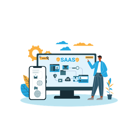El departamento de ciberseguridad utiliza tecnología saas  Ilustración