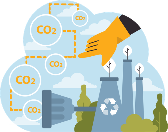 El dióxido de carbono es perjudicial para la salud.  Ilustración