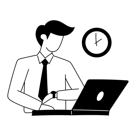 El empleado debe presentar el proyecto a tiempo.  Ilustración