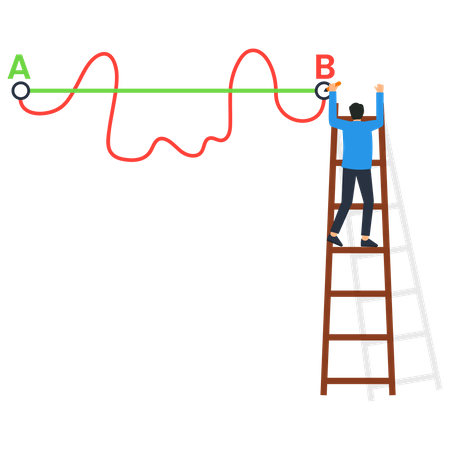 El empresario está encontrando el camino correcto hacia el éxito  Ilustración