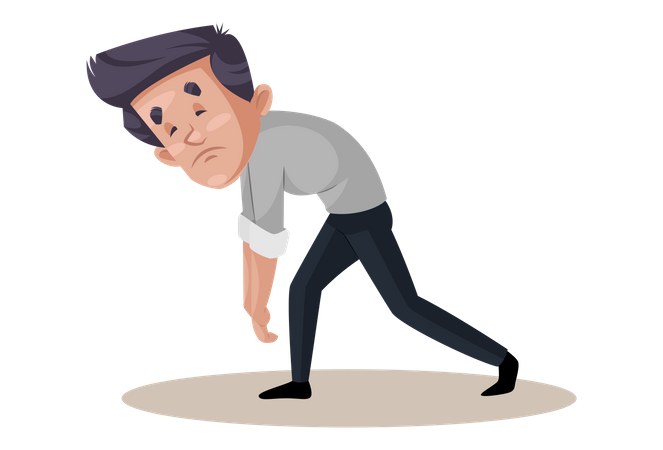 El empresario está muy cansado debido a la carga de trabajo.  Illustration