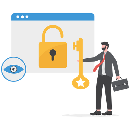 El empresario está asegurando sus datos confidenciales  Ilustración