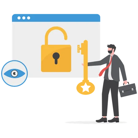 El empresario está asegurando sus datos confidenciales  Ilustración