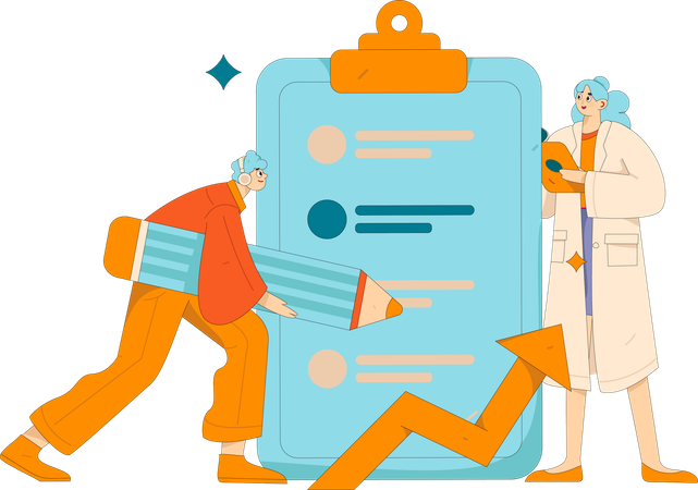 El equipo analiza las respuestas de la encuesta  Ilustración