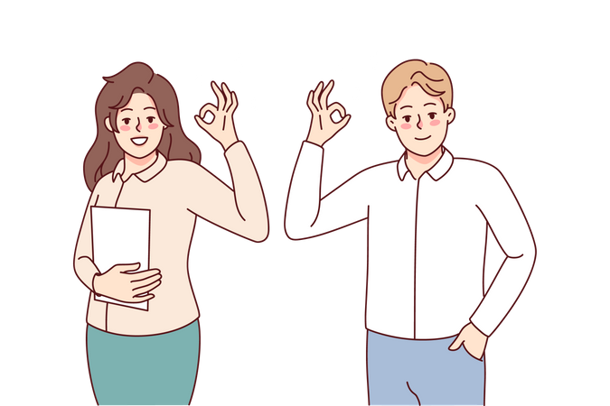 El equipo empresarial va muy bien  Illustration