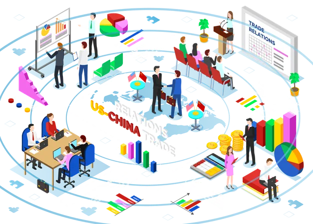 El equipo está trabajando en datos sobre el comercio de criptomonedas.  Ilustración