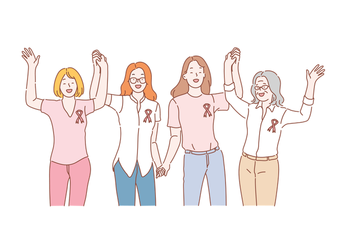 El equipo lucha contra el cáncer.  Ilustración