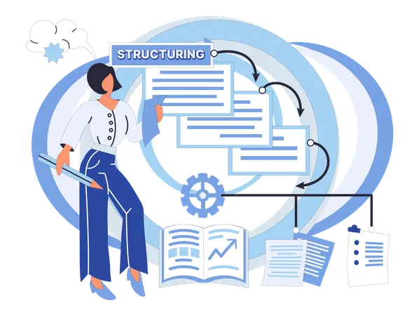 El éxito de las organizaciones depende de procedimientos de flujo de trabajo eficientes  Ilustración