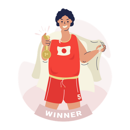 El ganador obtiene una medalla de oro.  Ilustración