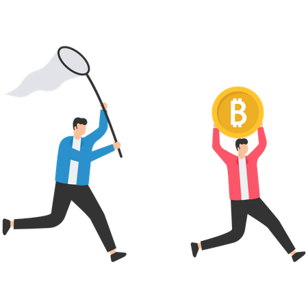 El gobierno intenta controlar las criptomonedas o el dinero descentralizado.  Ilustración