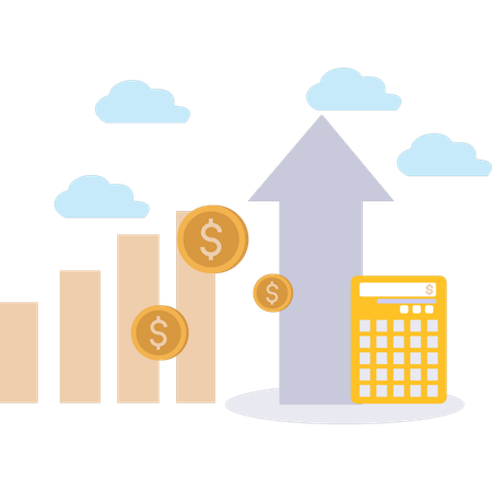 El gráfico del mercado de valores está subiendo  Illustration