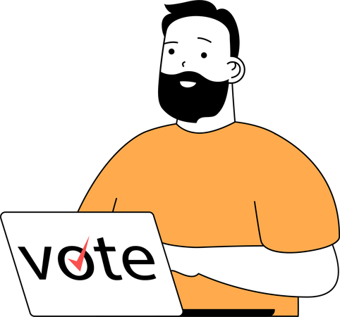 El hombre da su preciado voto  Ilustración