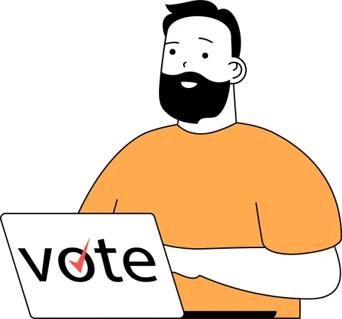 El hombre da su preciado voto  Ilustración