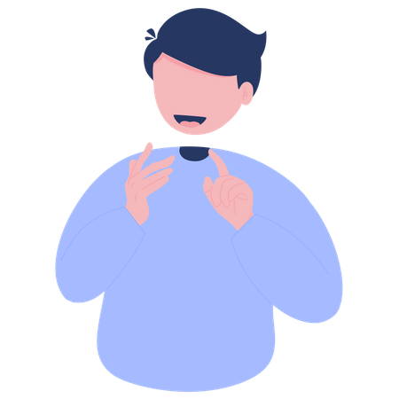 El hombre da una explicación.  Ilustración