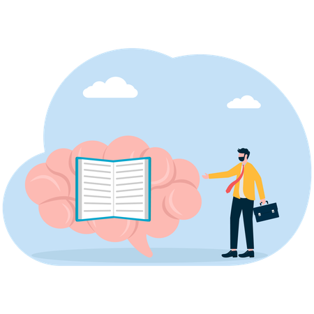 El hombre de negocios piensa en ideas creativas  Ilustración