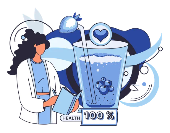 El médico sugiere beber agua 100% limpia  Ilustración