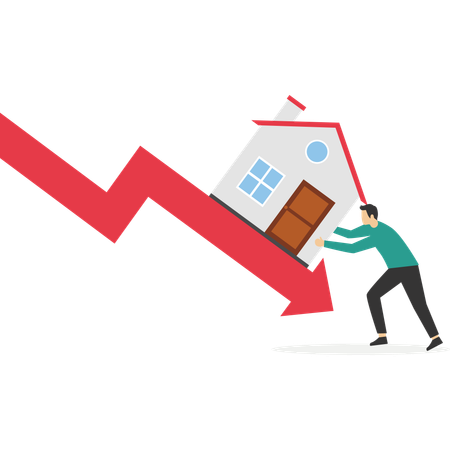 El mercado inmobiliario está cayendo.  Ilustración