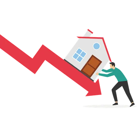 El mercado inmobiliario está cayendo.  Ilustración