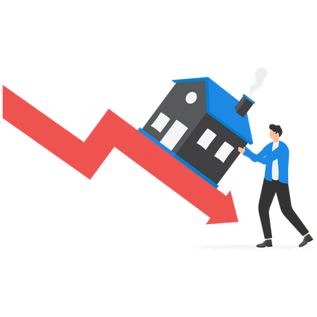 El mercado inmobiliario está cayendo.  Ilustración