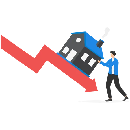 El mercado inmobiliario está cayendo.  Ilustración