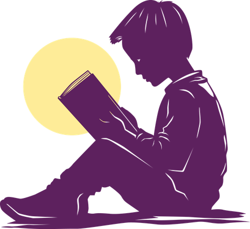 El mundo del niño brilla con páginas y luz de luna  Ilustración