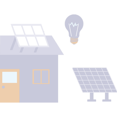 El panel solar es útil para fines domésticos.  Ilustración