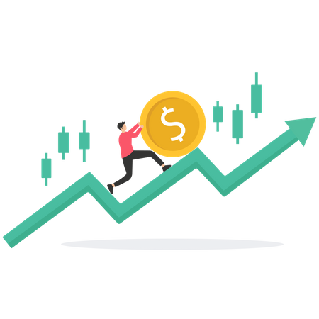 El precio de las acciones sube  Ilustración