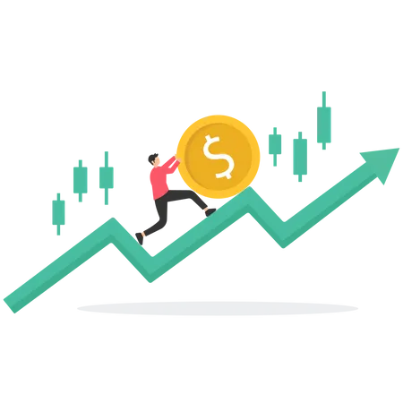 El precio de las acciones sube  Ilustración