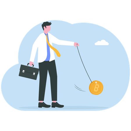 El precio de Bitcoin oscila como un yoyo  Ilustración