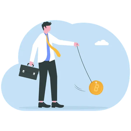 El precio de Bitcoin oscila como un yoyo  Ilustración