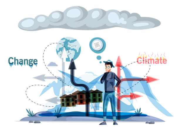 El problema del derretimiento de los glaciares  Ilustración
