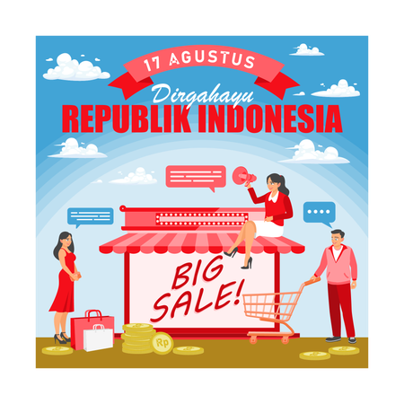 El pueblo indonesio celebra el Día de la Independencia  Ilustración