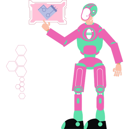 El robot está cambiando su configuración.  Ilustración