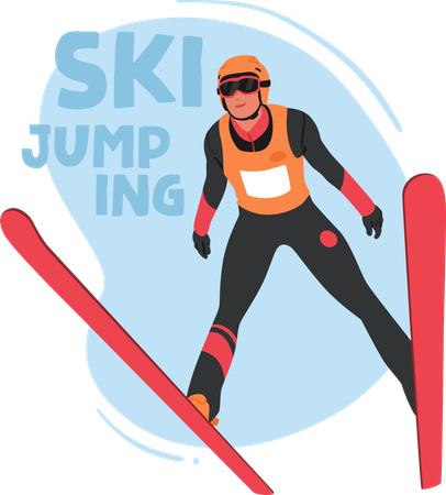El salto de esquí combina atletismo y arte en una impresionante exhibición del invierno  Ilustración