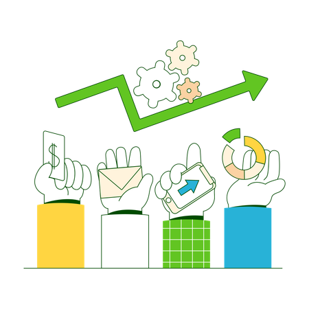 El trabajo en equipo conduce al éxito  Ilustración