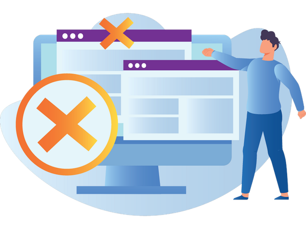 El usuario bloquea los anuncios de Internet  Ilustración