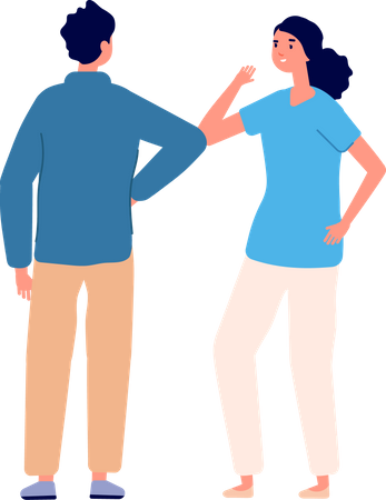 Elbow bump handshake  Illustration